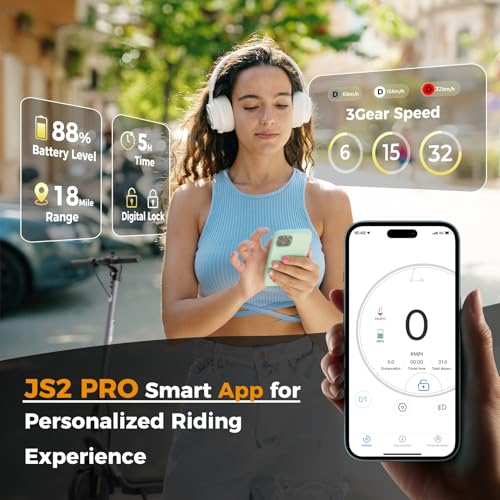 Jasion JS2/PRO Electric Scooter, 25 Miles Range, 22MPH Max Speed, 850W Peak Adult Escooter, 8.5"/10" Solid Tires Fast Folding E-Scooter