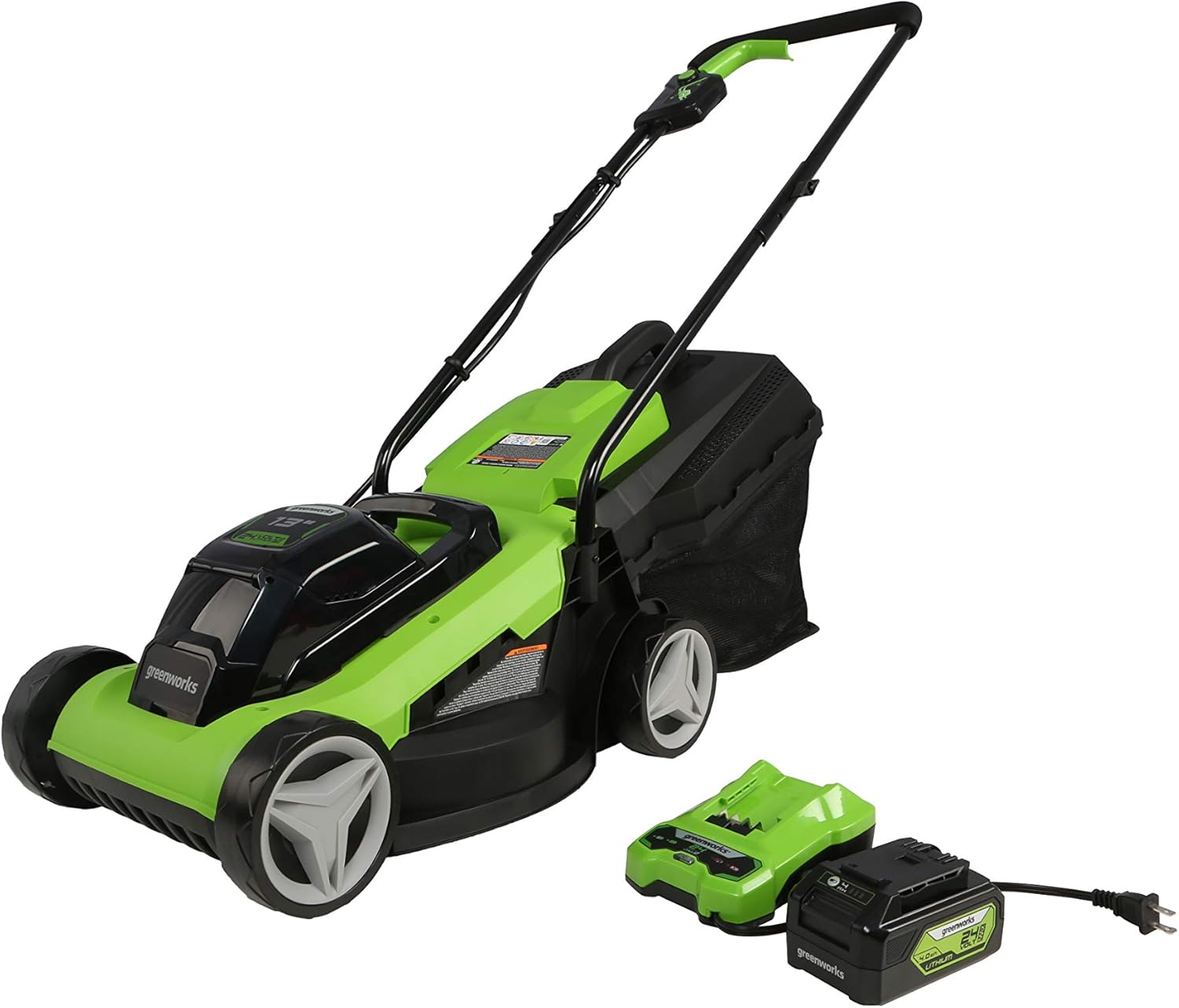Greenworks 25072 20-Inch 5-Blade Push Reel Lawn Mower with Grass Catcher