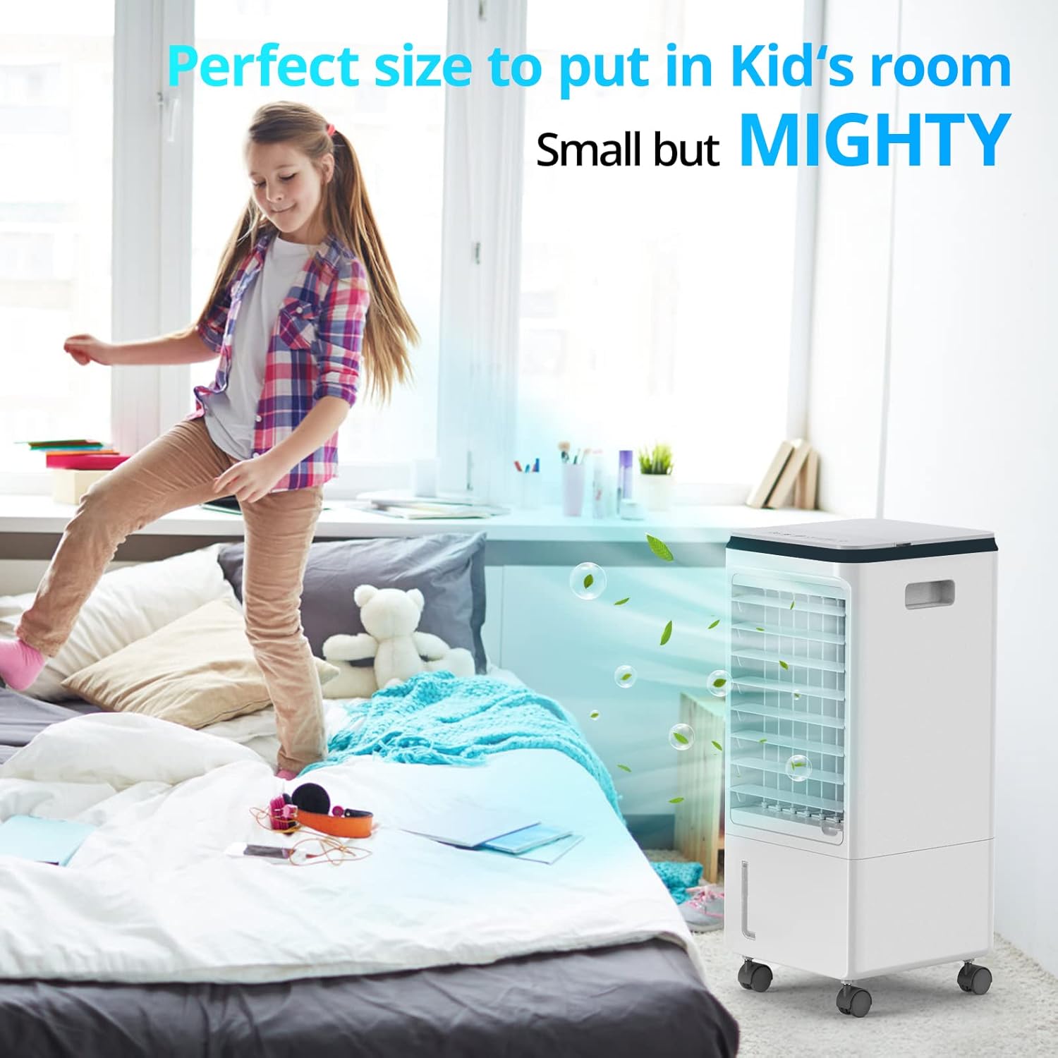 FANCOLE 3-IN-1 Portable Air Conditioner Windowless, 22-INCH Air Cooling Fan w/ LED Display, 20ft Remote Control, 3 Wind Speeds, 8-Hour Timer