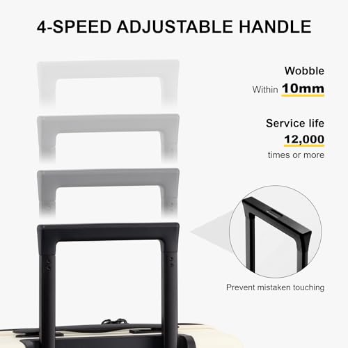 LEVEL8 Hard Shell Carry on Luggage Airline Approved, Carry-on Suitcases with Wheels, Lightweight Luminous Textured Hardside Travel Bag with Tsa Lock