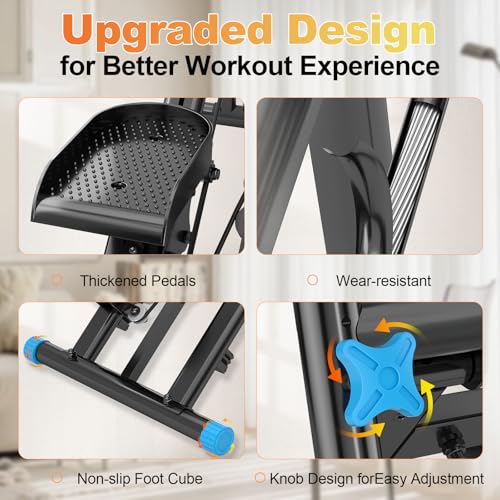 Foldable Stair Stepper Machine for Home Gym - 350LB Capacity Cardio Climber with LCD Monitor, Non-Slip Pedals & Handbar