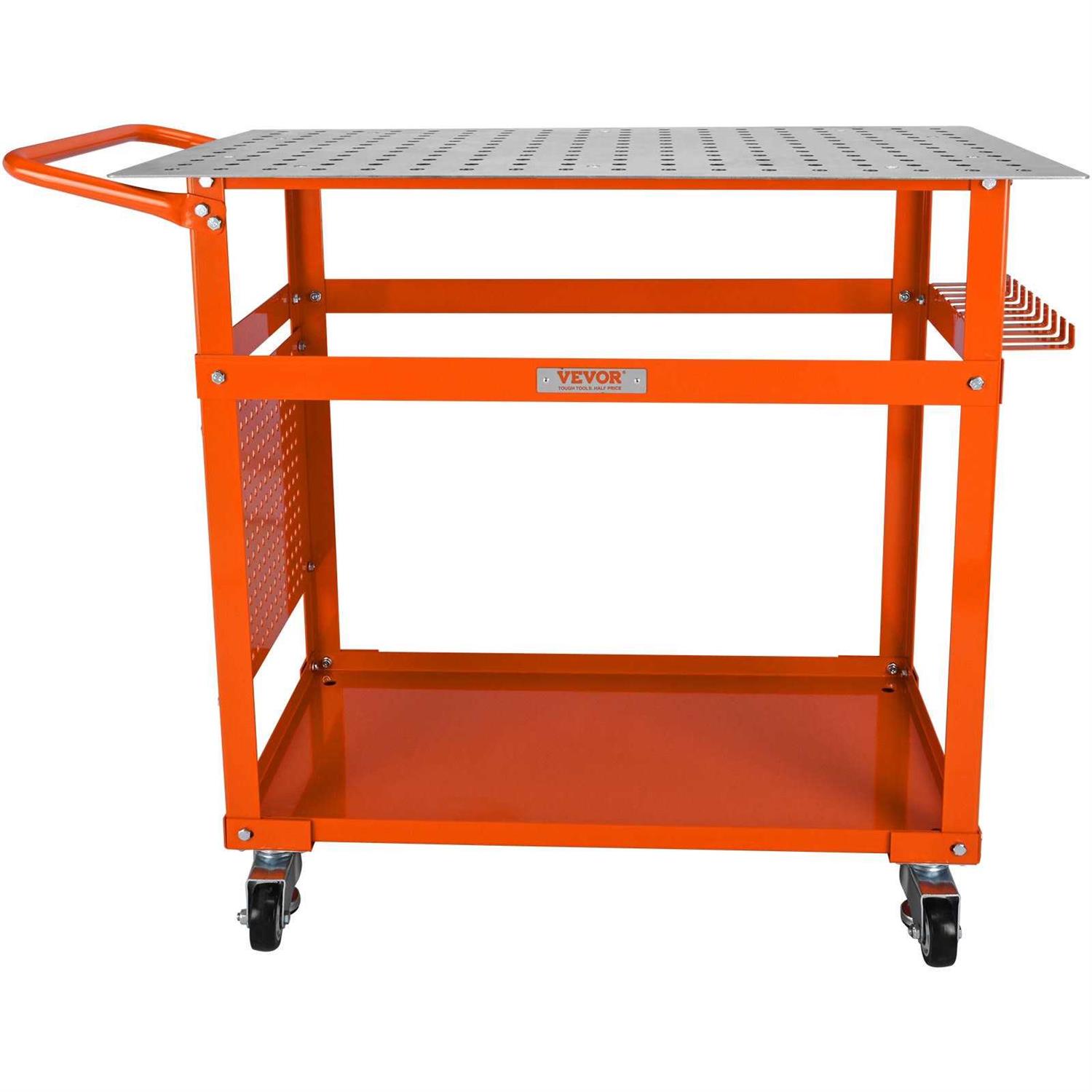 VEVOR Welding Table 36×24 600lbs Load Capacity Steel Welding Workbench Table on Wheels