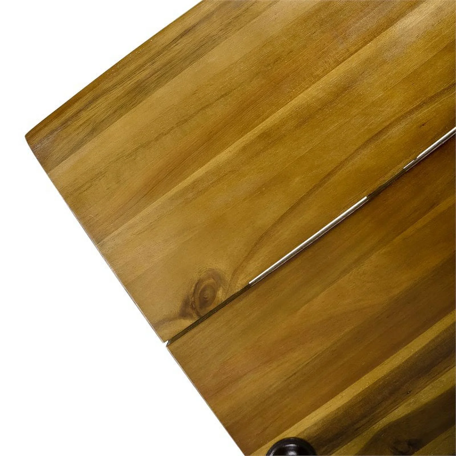 Noble House Denali Outdoor Teaked Acacia Wood Bar Set with Metal Iron Frame