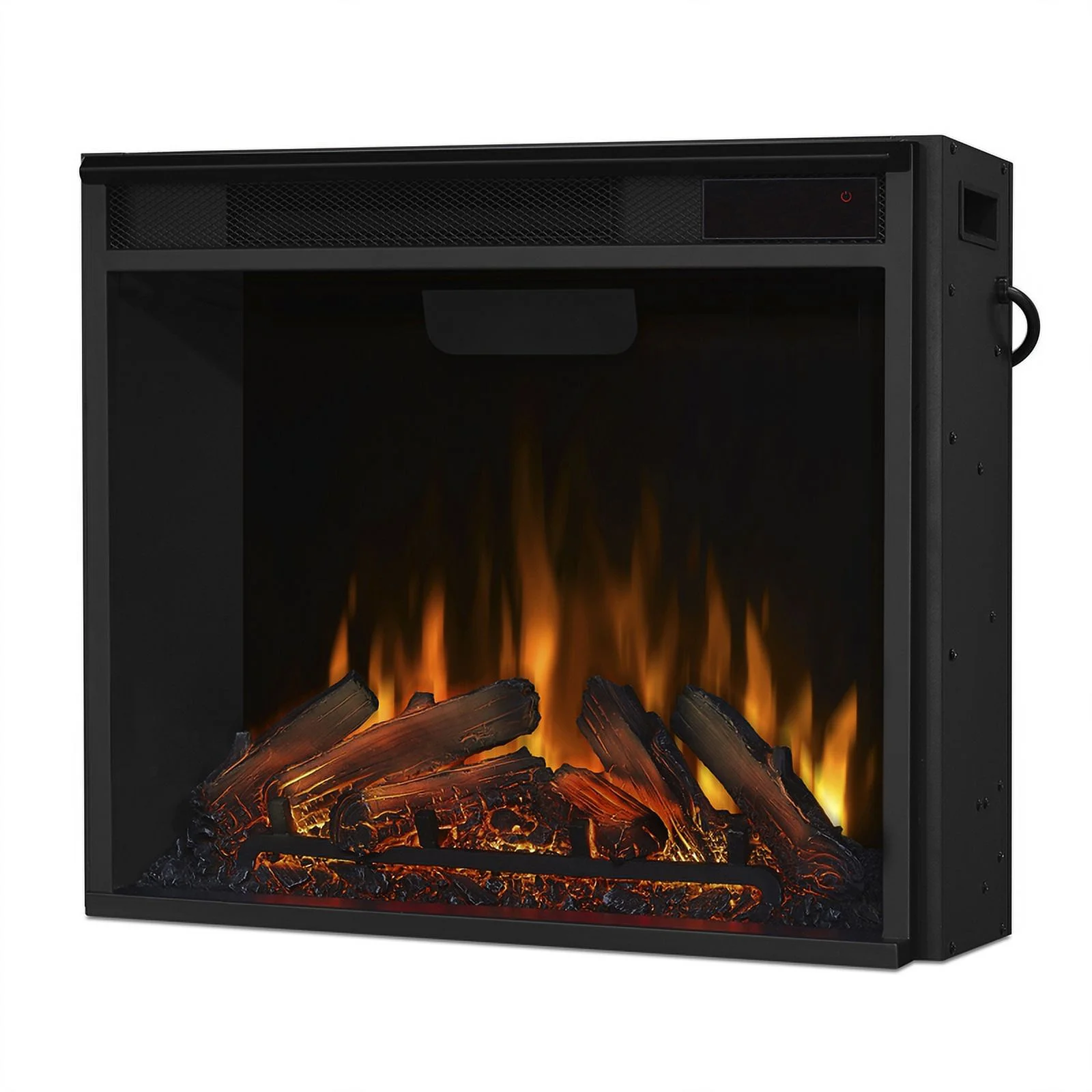 Real Flame Traditional Wood & Steel Electric Fireplace TV Stand in Heritage Oak