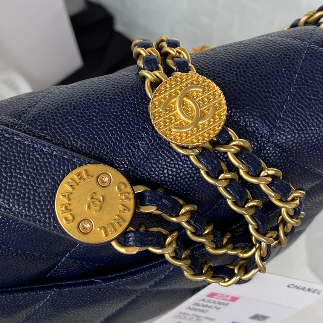 Chanel Mini Flap Bag With Top Handle Gold Hardware Navy Blue For Women, Women&rsquo;s Handbags, Shoulder Bags 7.9in/20cm AS2431 B08846 NJ532