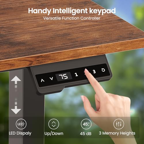 SEDETA L Shaped Standing Desk, Reversible Computer Office Desk with Drawers & Hutch