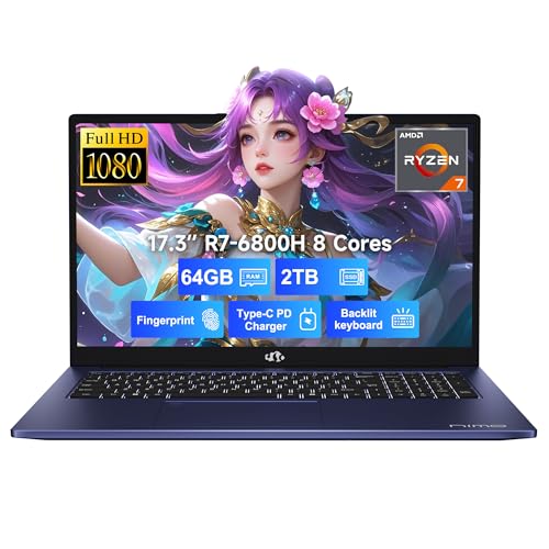 NIMO 17.3" IPS FHD-Gaming-Laptop, 8 Cores AMD Ryzen 7 6800H 16GB DDR5 RAM 1TB SSD (Beat Intel i7-12700H