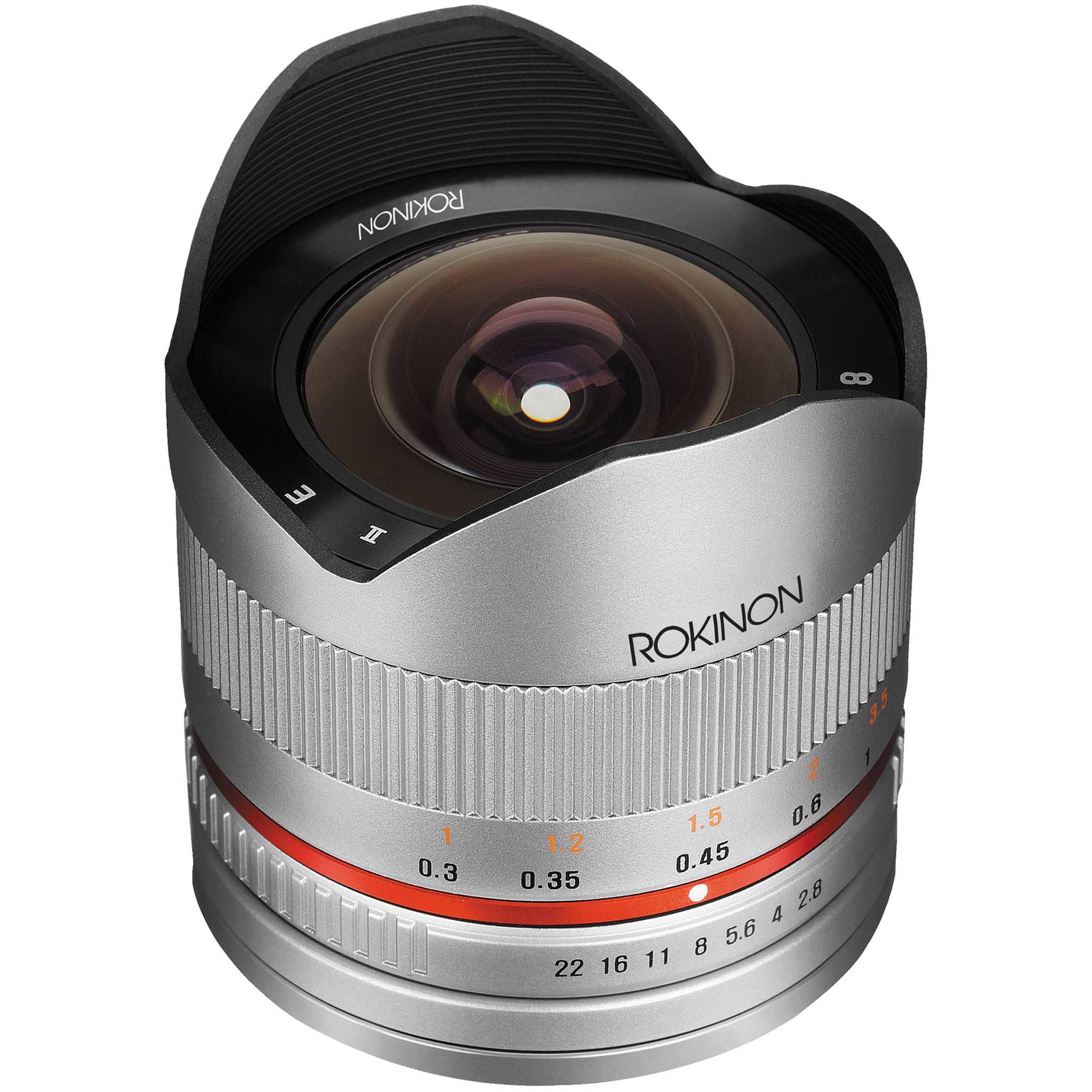 Rokinon 8mm f/2.8 UMC Fisheye Lens for Fujifilm x Mount, Silver