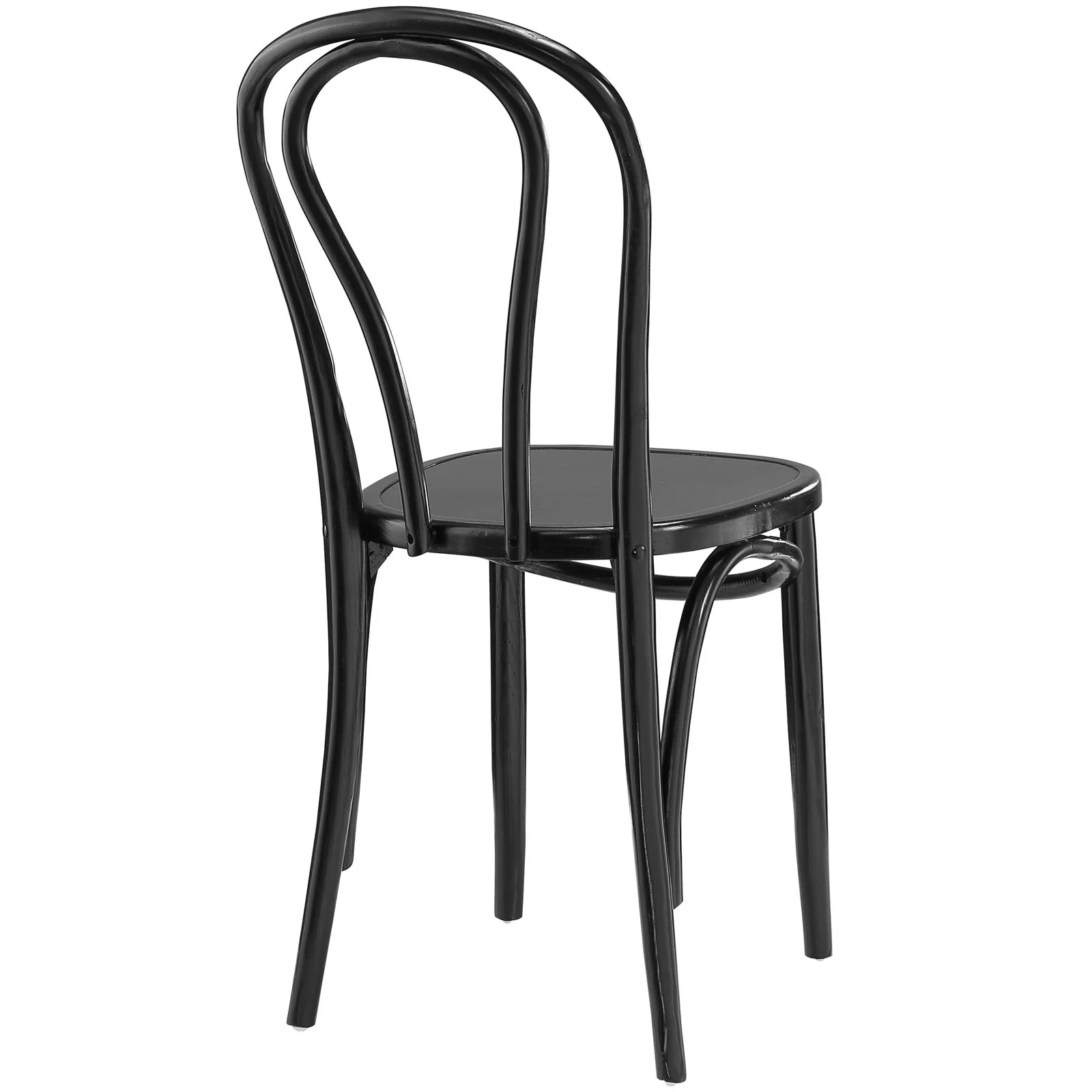 Modern Urban Contemporary Dining Side Chair, Black Wood