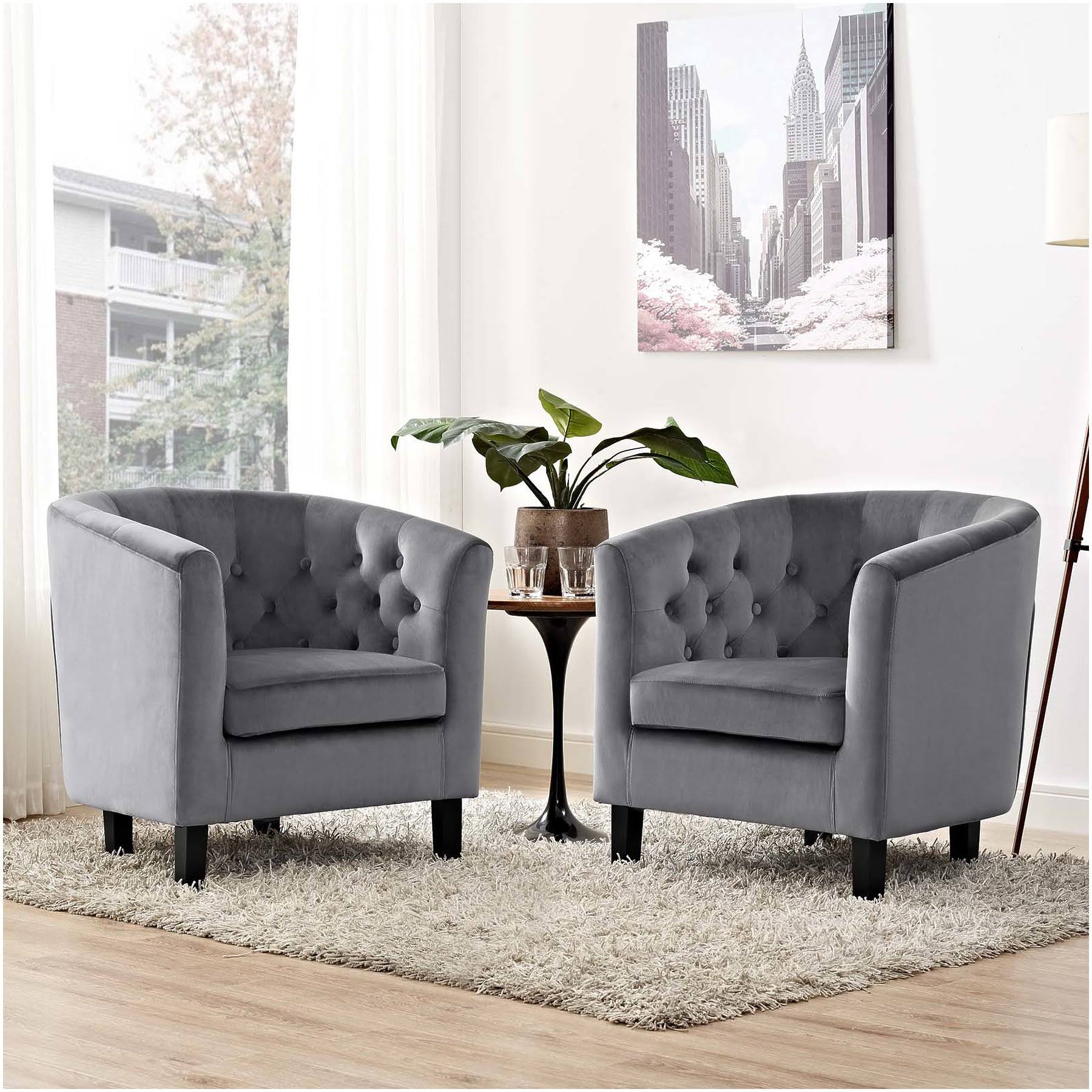 Modway | Prospect 2 Piece Velvet Armchair Set - Gray