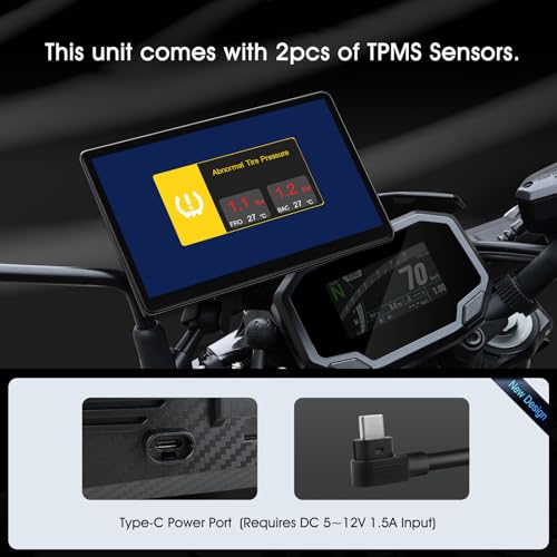 7 Inch Portable CarPlay for Motorcycle, Waterproof Touchscreen Wireless Car Play Android Auto Screen GPS Navigation for Motorbike