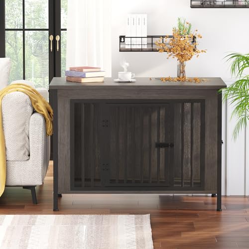 EasyCom 39.96" XL Wooden Large Dog Crate Furniture for Medium and Large Breed