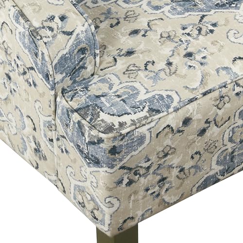 HomePop Velvet Swoop Arm Accent Chair, Suri Blue