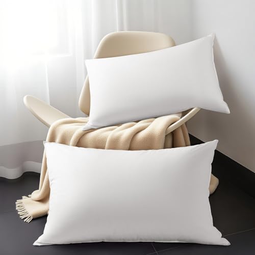 Shilucheng Goose Down and Feather Pillows Queen Size Set of 2 Pack, Luxury Hotel Quality Bed Pillows for Side Back Stomach Sleepers