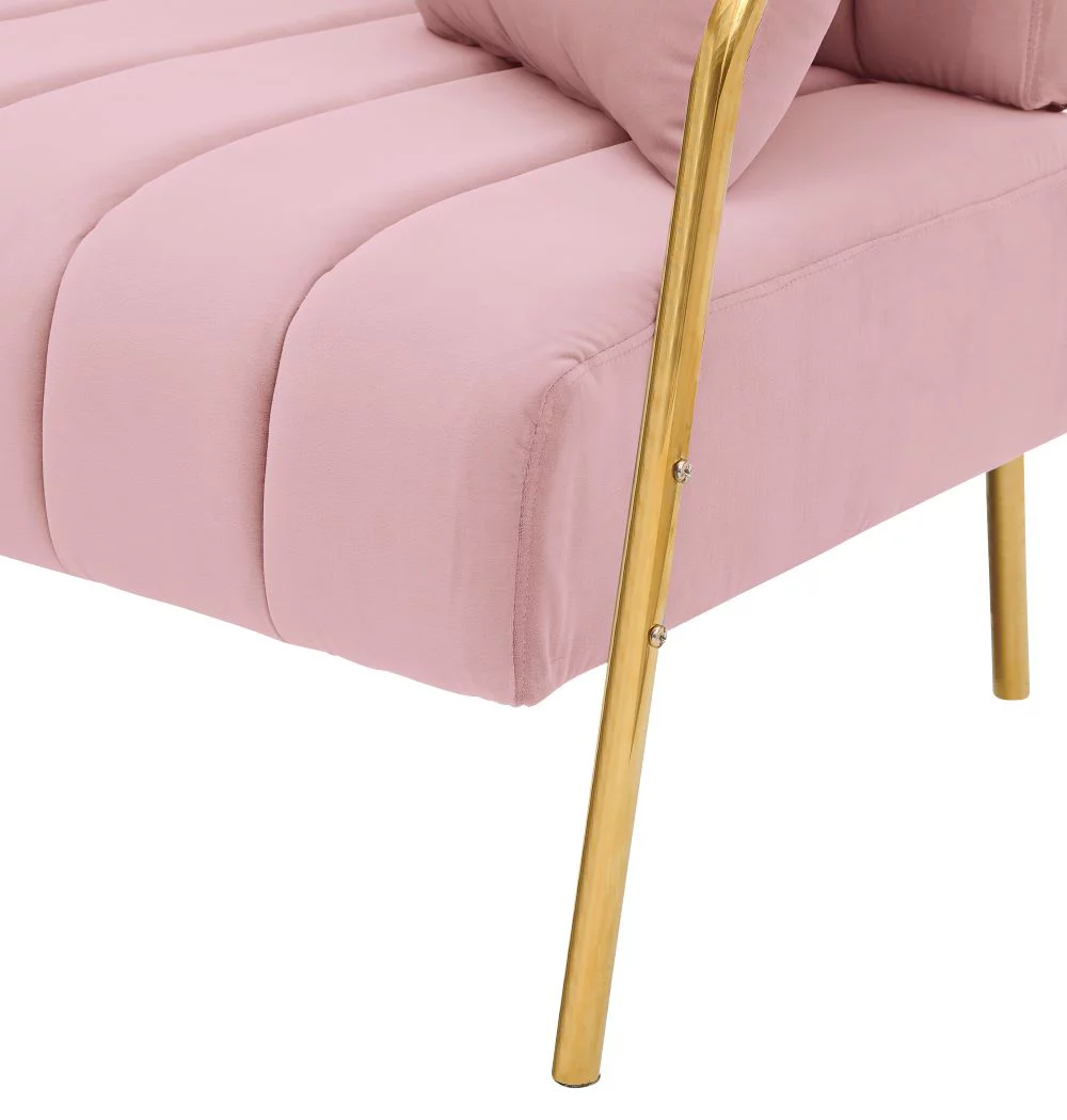 mayceyee Modern Velvet Loveseat, Upholstered Loveseat Sofa with 2 Pillows, Mid-Century 2-Seat Loveseat with 6 Metal Legs