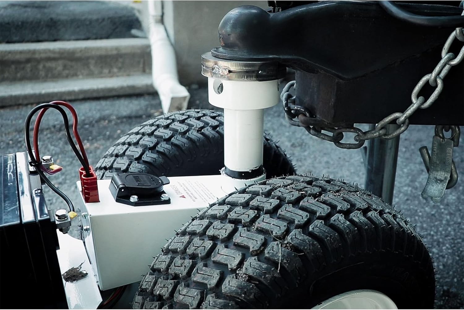 Parkit360 5K B2 Battery Powered Trailer Jack Utility Dolly for Easy Pulling with 2 Hitch Balls Included, Great for Camper, Cargo, and Boat Trailers