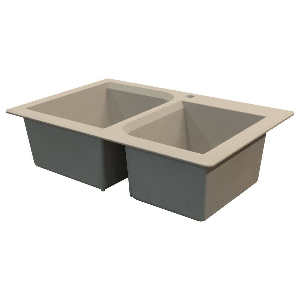 Transolid Radius Granite 33-in Drop-In Kitchen Sink in Espresso