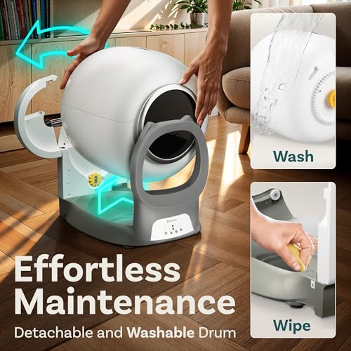 Self Cleaning Litter Box with Auto Safety Sensors for Multiple Cats - Automatic Cat Litter Box Self-Cleaning