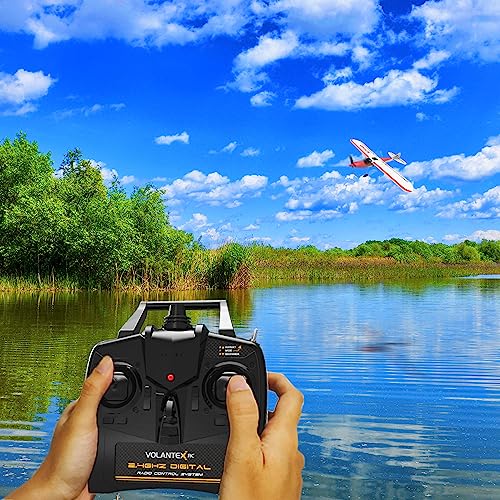 VOLANTEXRC RC Plane Trainer Sport Cub 4CH Remote Control Airplane with Prop Saver, 6-Axis Gyro Stabilizer & 3 Modes to Fly