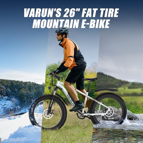 VARUN E Bikes for Men - Peak 750W Ebikes for Adults - Fat Tire Electric Bike Up to 25MPH 60+ Miles with 48V 13AH Removable Battery