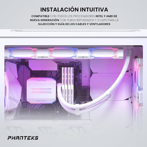 Phanteks Glacier One 420D30 Premium D/A-RGB AIO Liquid CPU Cooler, D/A-RGB Pump Cap Design, 3X D30 140mm PWM D-RGB Fans - Smart Home Appliances