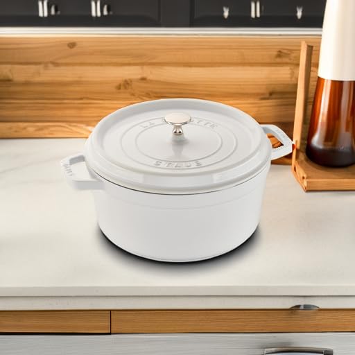 STAUB Cast Iron Dutch Oven 5.5-qt Round Cocotte, Made in France, Serves 5-6, Black Matte