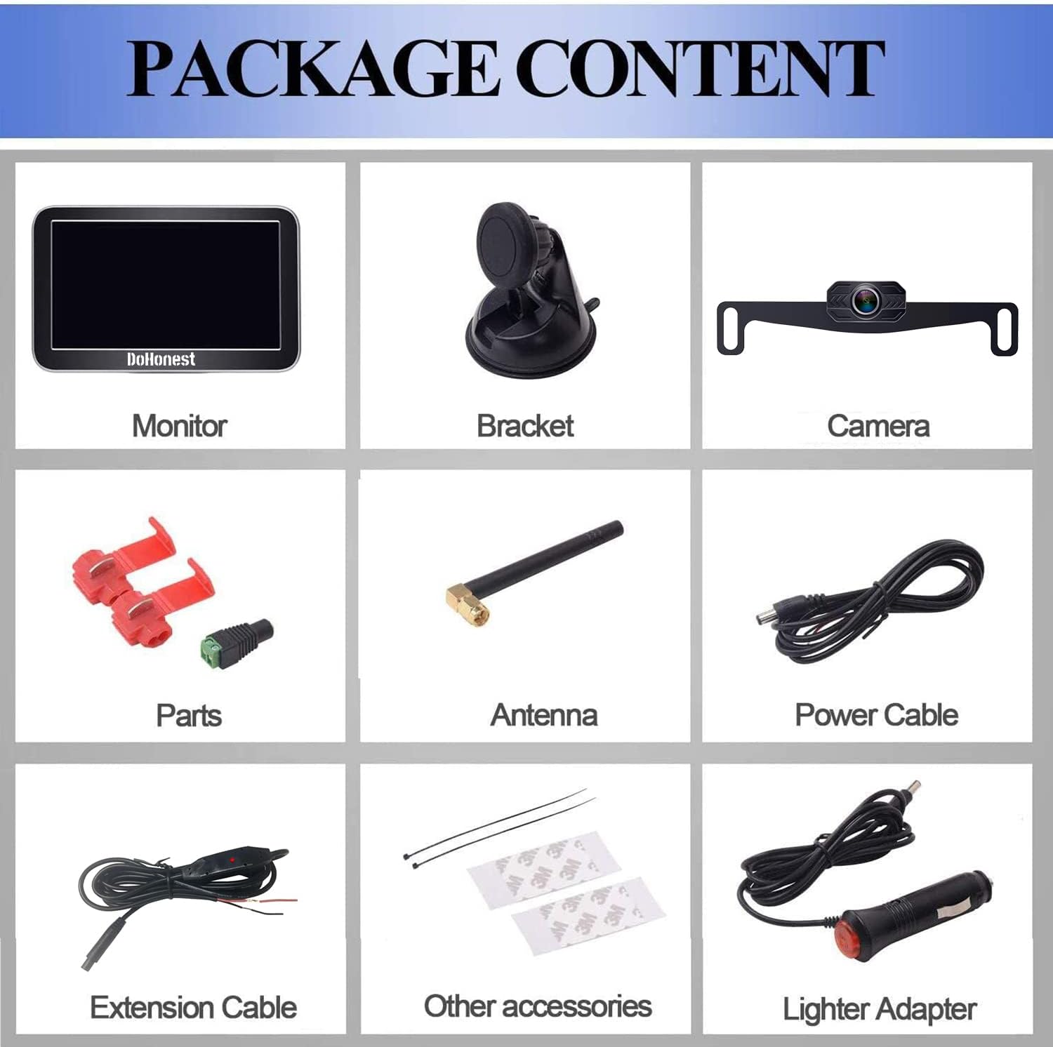 Wireless Backup Camera for Trucks Car Pickup Camper Van with 7 Inch Monitor System, HD 1080P Bluetooth Backup Camera 2.4G Stable Digital Signals