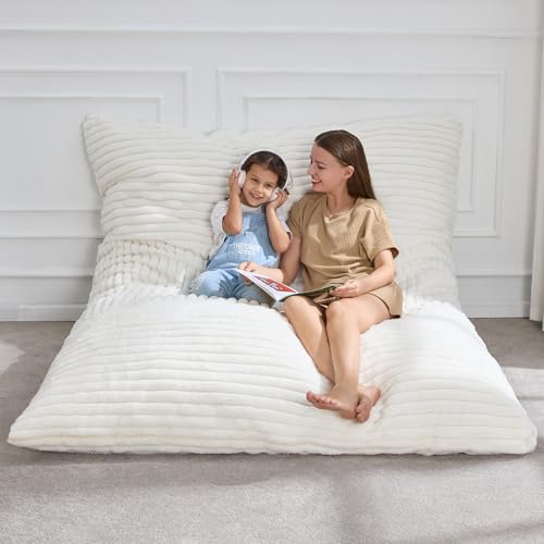 Hobestluk 3 in 1 Bean Bag Chair Giant Bean Bag Chairs Convertible Bean Bag Floor Cushion with Machine Washable Cover