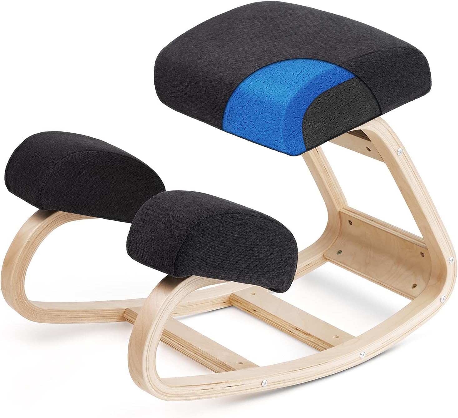 Luxton Memory Foam Ergonomic Kneeling Chair - Posture Support Comfortable Padded Office Desk Chair - Angled Rocking Stool & Balancing Seat