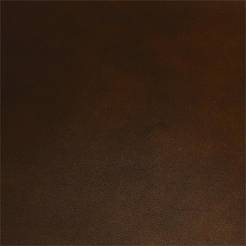 Pemberly Row Modern Top Grain Leather Tufted Sofa in Dark Oak