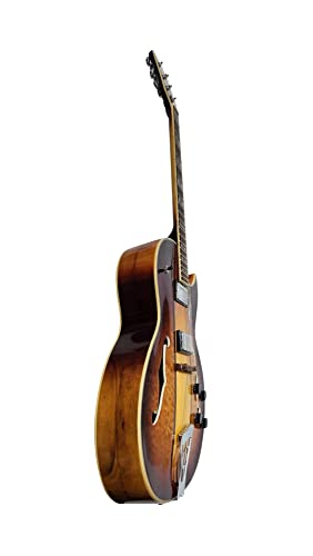 IYV 6 String Semi-Hollow-Body Electric Guitar, Right, Natural (IJZ-500 NA)