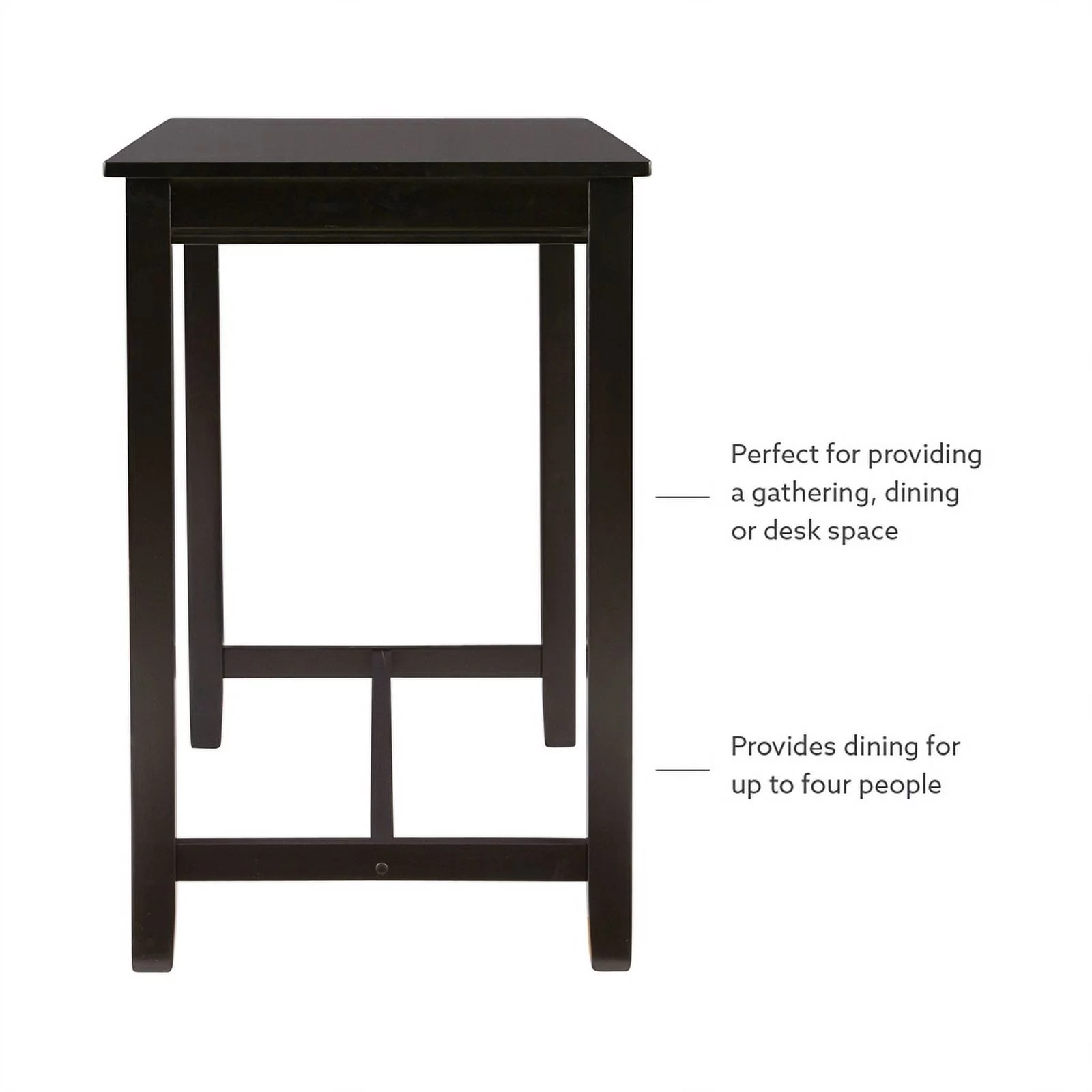 Linon Claridge 36" Wood Counter Height Pub Table in Black