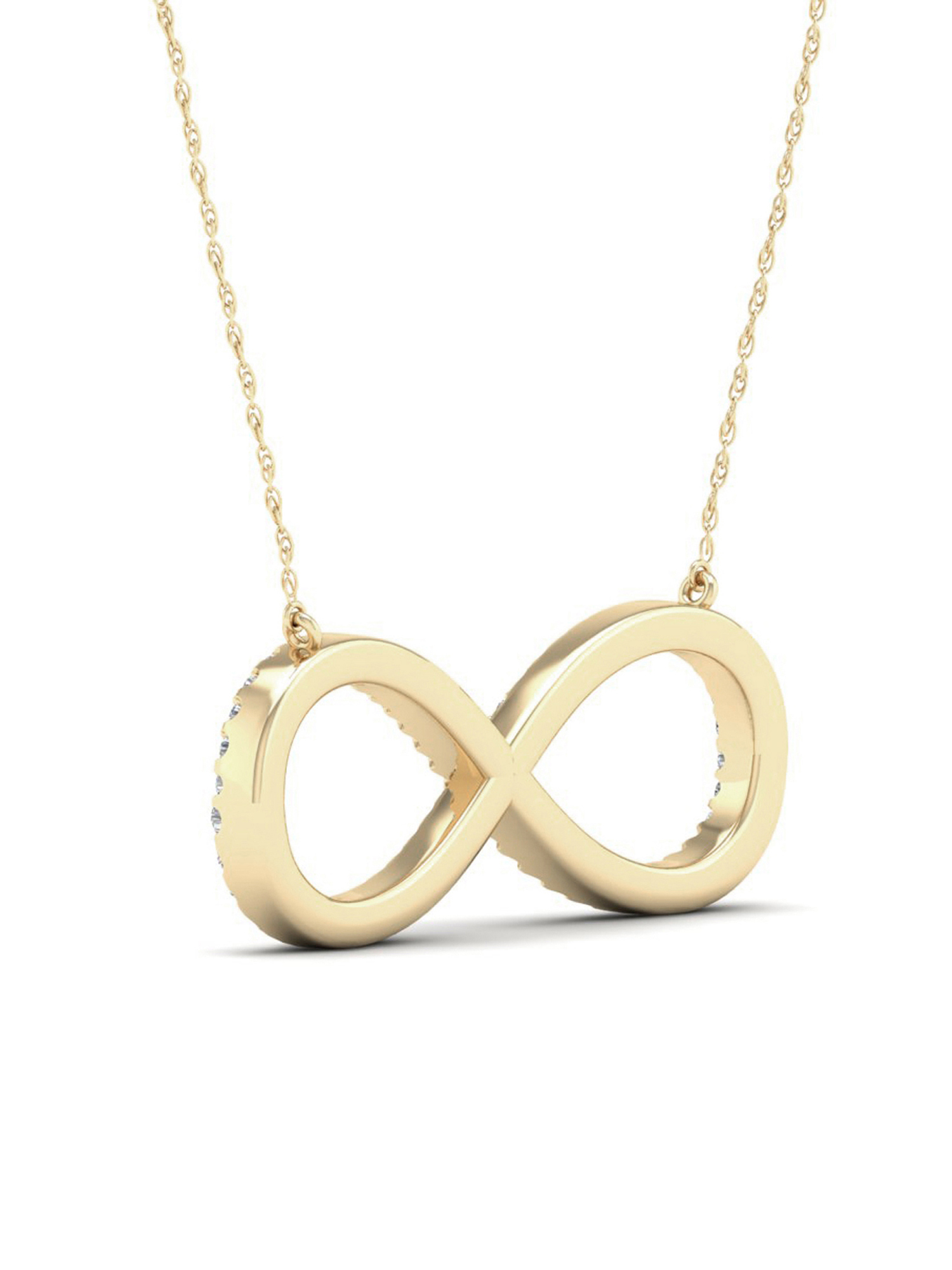 1/6Ct TDW Diamond 10K Yellow Gold Infinity Loop Nacklace
