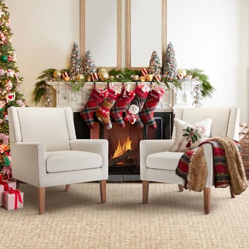 COLAMY Modern Wingback Living Room Chair, Upholstered Fabric Accent Armchair