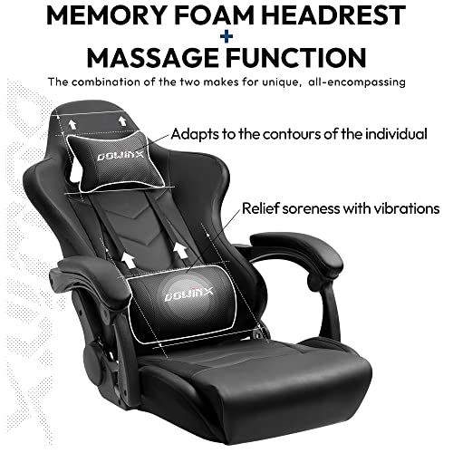 Dowinx Gaming Chair Ergonomic Racing Style Recliner with Massage Lumbar Support