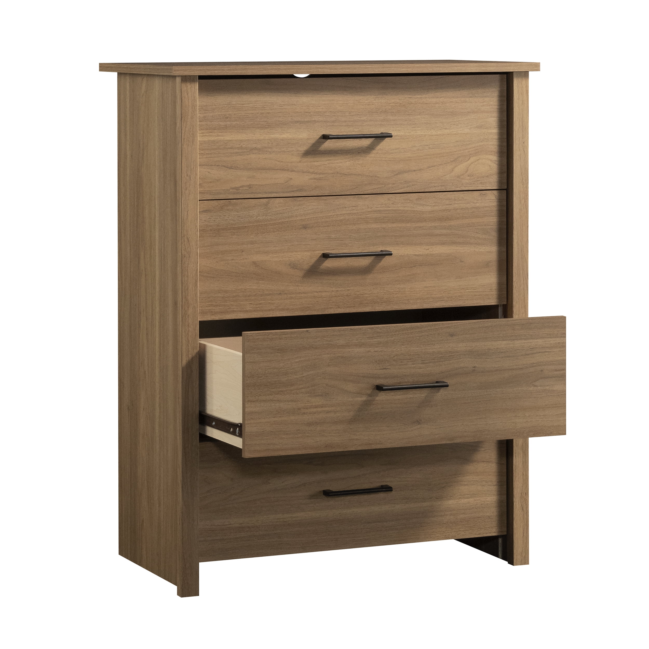 Mainstays Hillside 4-Drawer Dresser, Walnut Finish