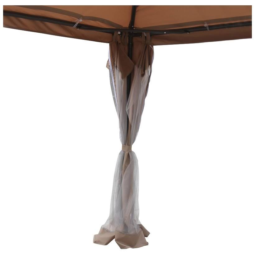 Aleko 10x13 Feet Fully Enclosed Garden Gazebo Canopy with Mesh Insect Screen - Brown
