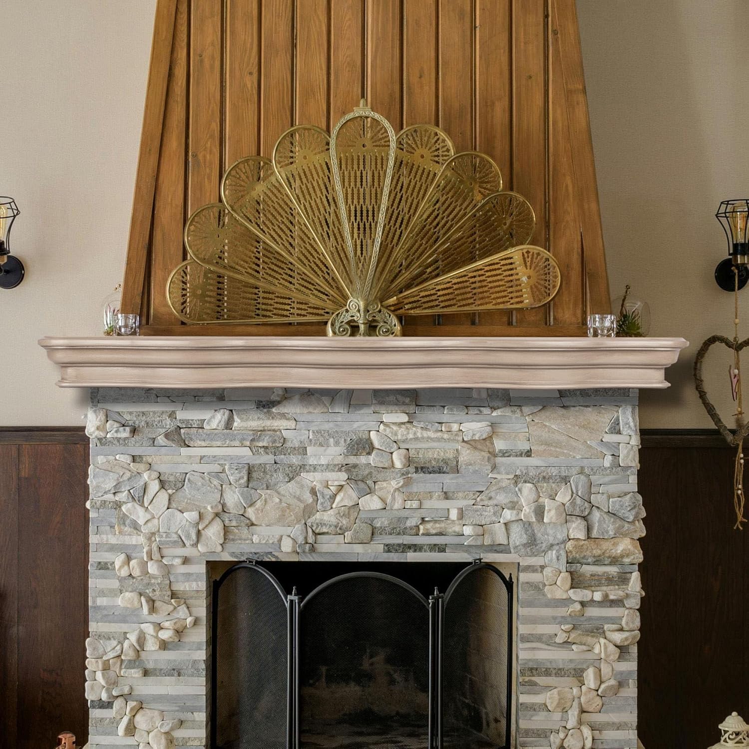 Fireplace Mantels, Solid Rustic Wood Floating Mantel Shelves