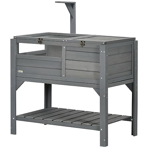 PawHut Tortoise Habitat with Shelf Storage, Tortoise Enclosure with Weather Protection, Tortoise Gift Accessory, Reptile Enclosure with Tray