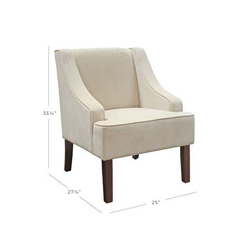 HomePop Velvet Swoop Arm Accent Chair, Suri Blue