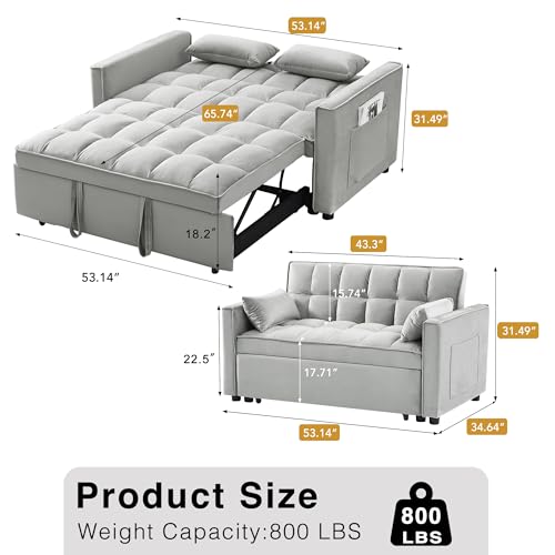 3 in 1 Convertible Sleeper Sofa Bed