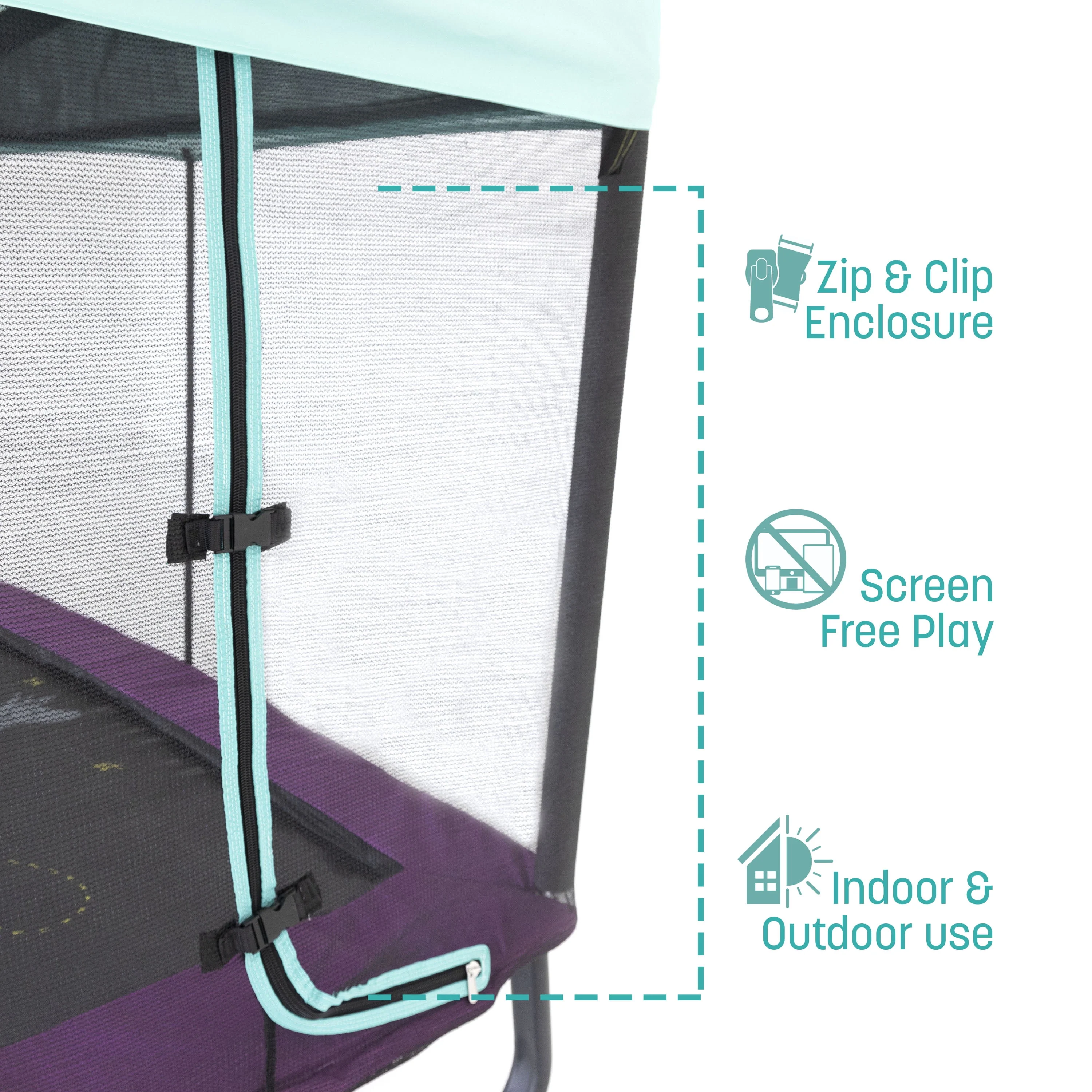 SKYWALKER TRAMPOLINES 6x4ft Indoor Mini Trampoline for Kids and Toddlers with Net Enclosure, Durable Steel Frame