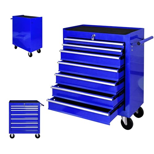 5-Drawer Rolling Tool Chest, Modular Tool Cabinet with Brake Casters & Removable Drawers, Workshop Toolbox Cart for Factory/Garage, Black