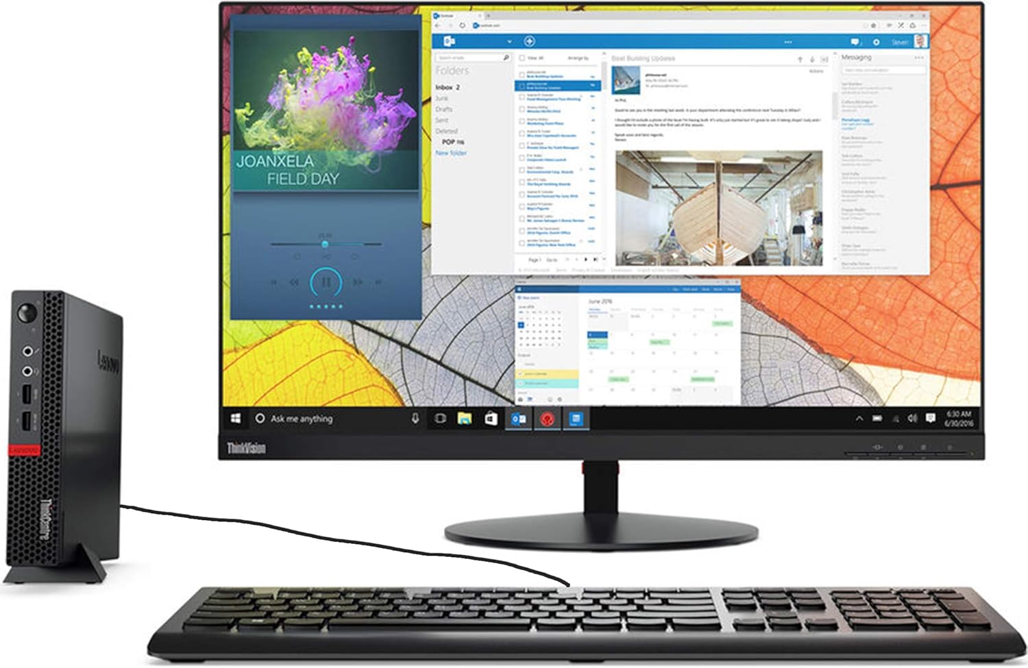 Lenovo ThinkCentre M910Q Tiny Desktop Computer, Intel Core i7-6700T Upto 3.6GHz, 32GB RAM, 512GB NVMe SSD, 4K 3-Monitor Support DisplayPort, HDMI