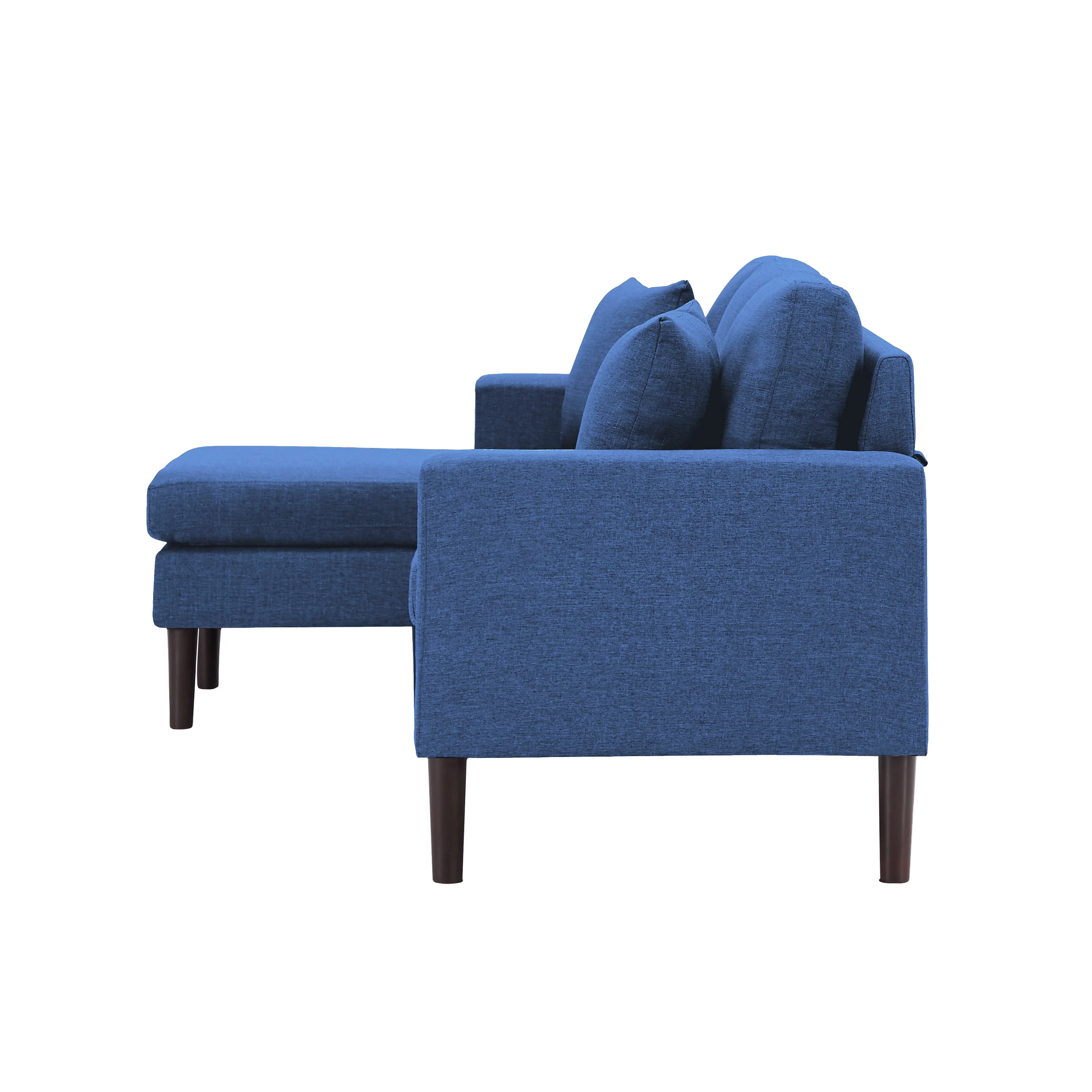 BSHTI 72 inch L-Shape Sectional Sofa, Left Hand Facing Couch with Two Pillows, Reversible Sectional Sofa Couch for Small Space(Navy Blue)