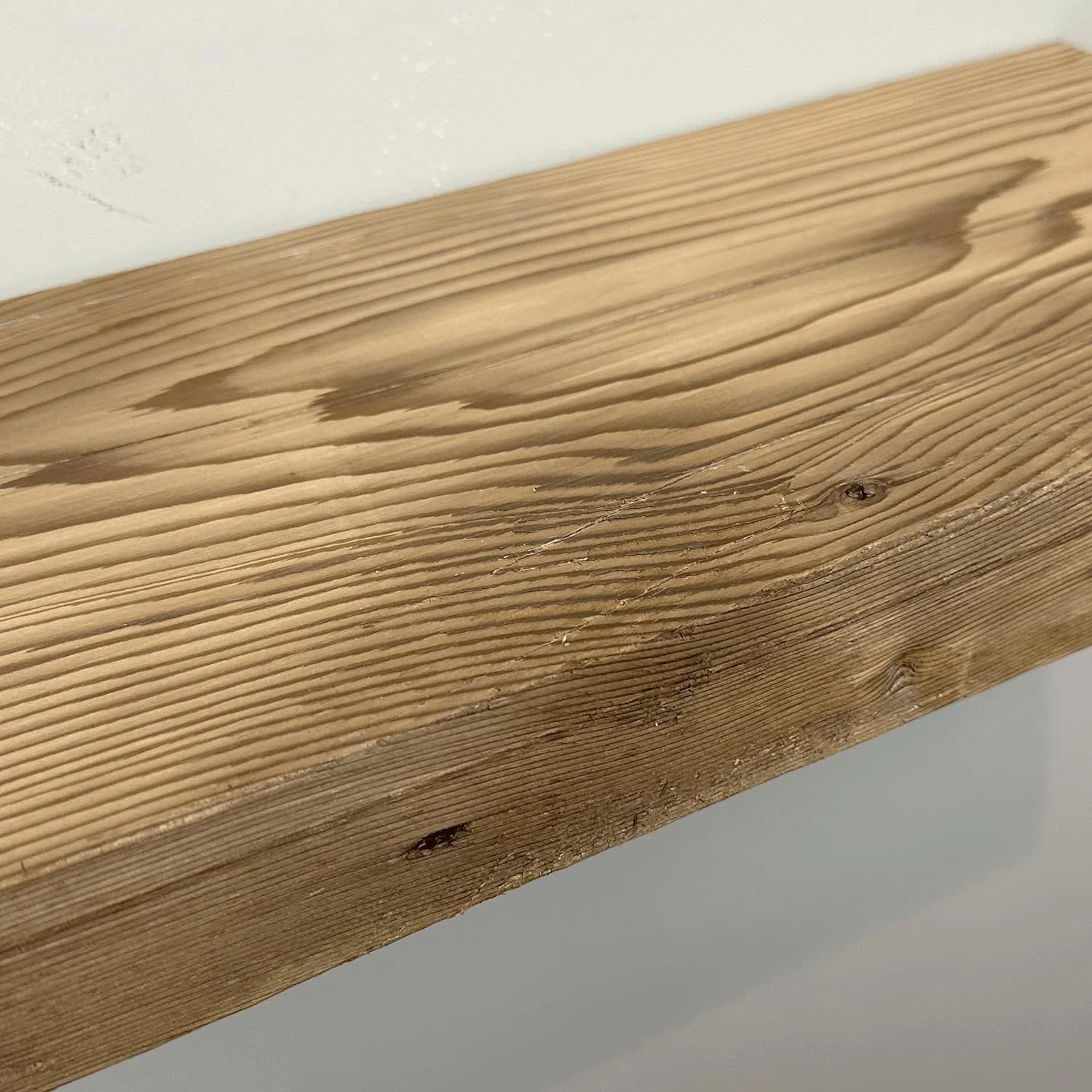 Reclaimed Wood Mantel Shelf | Easy-To-Install | Steel Angle Brackets Included | Rustic Decoration | 2" Thickness | 72" L X 6" D, Unfinished