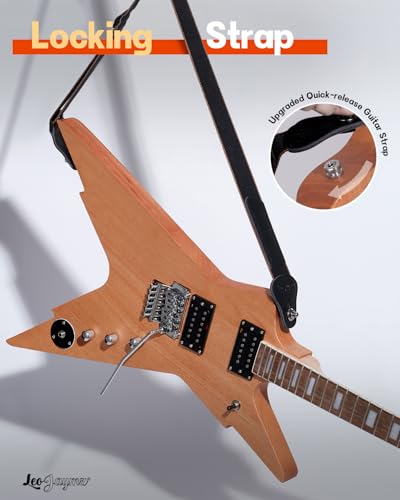 Leo Jaymz DIY Single Cut Electric Guitar Kits with Mahogany Body and Neck - Rosewood Fingerboard and All Components Included (LP Hollow)