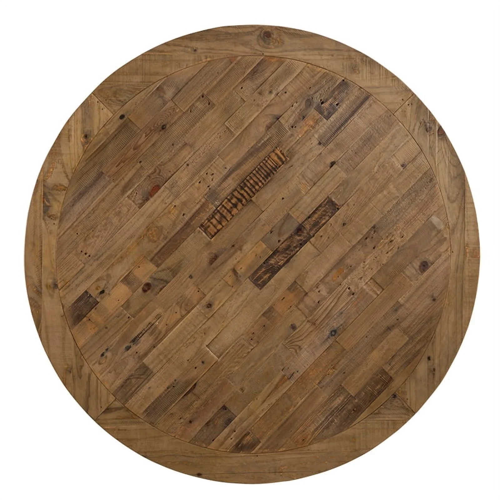 Home Square 5 Piece Dining Set with Round Table and 4 Chairs in Natural Oak