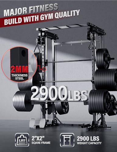 Major Fitness Drone3 Smith△ Machine – All-in-One Home Gym Squat Rack with Weight Bar