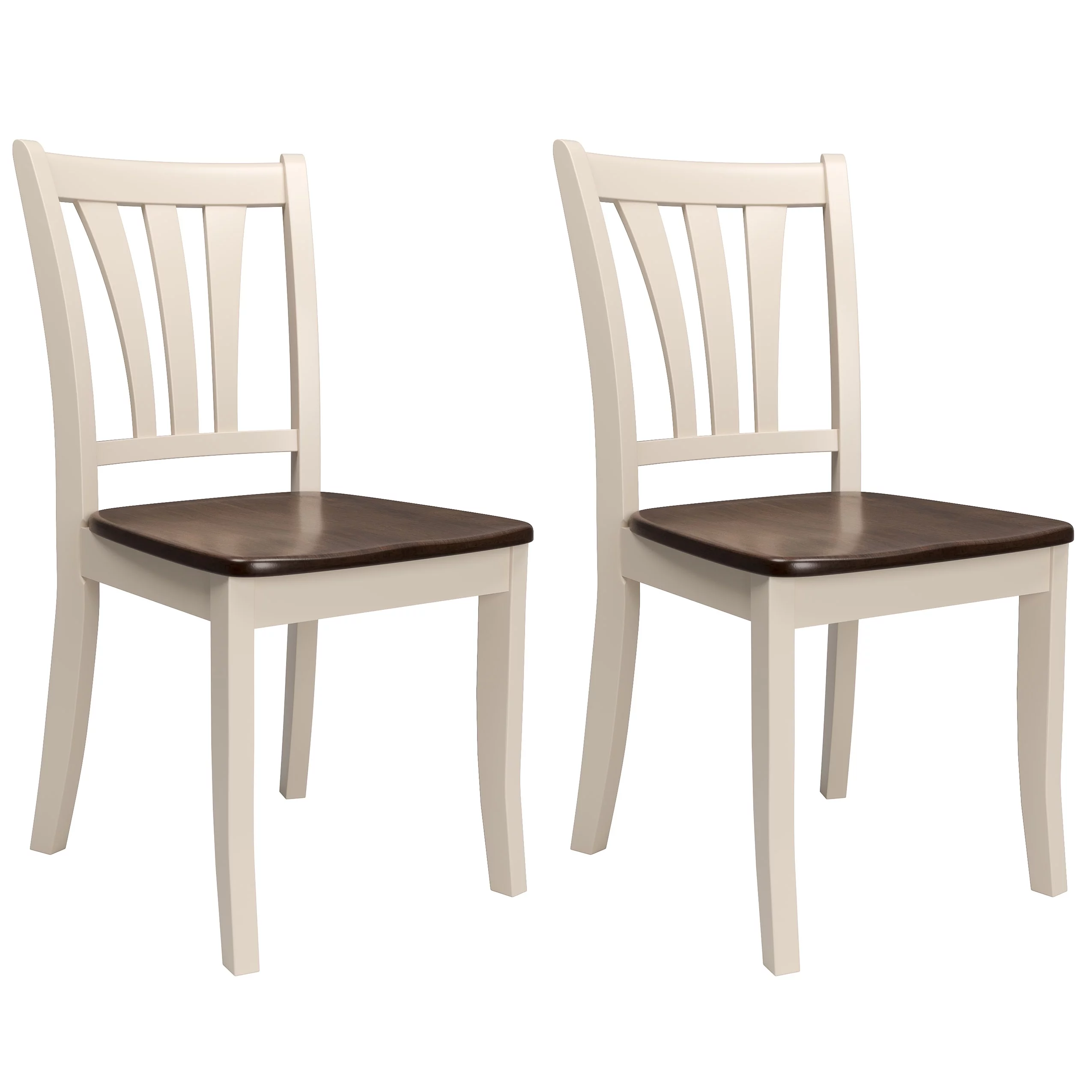 CorLiving Dillon 5 Piece Extendable Dark Brown and Cream Solid Wood Dining Set